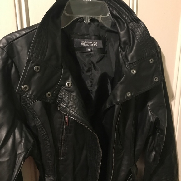 Kenneth Cole Black Leather Jacket  (1X) - Picture 4 of 7